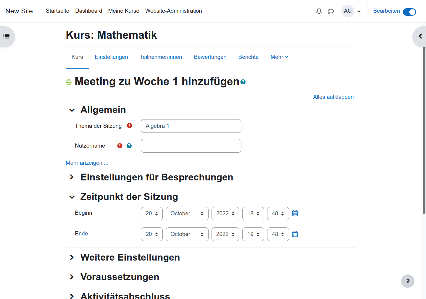 Videokonferenz planen